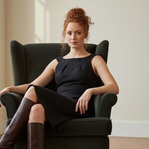 Le Chateau LBD Little Black Suttle Diamond Pattern Dress Size M